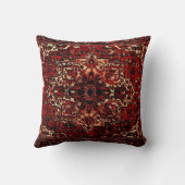 ダークレッドのオリエンタルラグデザイン クッション (裏面)