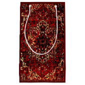 ダークレッドのオリエンタルラグデザイン スモールペーパーバッグ (正面)