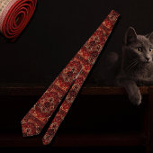 ダークレッドのオリエンタルラグデザイン ネクタイ