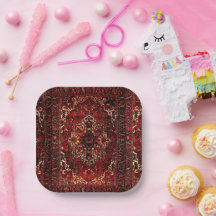 ダークレッドのオリエンタルラグデザイン