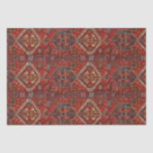 ダークレッドのオリエンタルラグデザイン 薄葉紙 (正面)