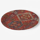 ダークレッドのオリエンタルラグデザインno5 ペーパープレート (アングル)