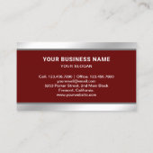 ダークレッドのデスクトップPCコンピュータ修理技術者 名刺 (裏面)