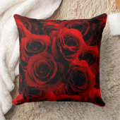 ダークレッドのバラ クッション (ブランケット)