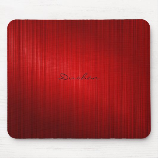 ダークレッドのブラシ仕上げメタルルックマウスパッド マウスパッド (正面)
