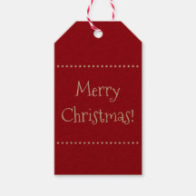 ダークレッドのメリークリスマスギフトタグ