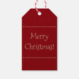 ダークレッドのメリークリスマスギフトタグ ギフトタグ