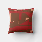 ダークレッドのモザイククラシカルモチーフの茶色のサンゴ クッション (裏面)