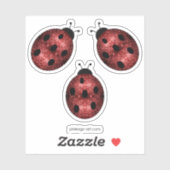 ダークレッドのラディバグフェイクグリッターのキラキラ シール (シート)