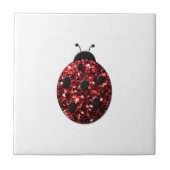 ダークレッドのラディバグフェイクグリッターのキラキラ タイル (正面)