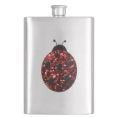 ダークレッドのラディバグフェイクグリッターのキラキラ フラスク (正面)