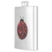 ダークレッドのラディバグフェイクグリッターのキラキラ フラスク (左)