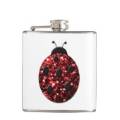 ダークレッドのラディバグフェイクグリッターのキラキラ フラスク (正面)