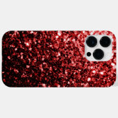 ダークレッドの疑似ラメ スパークル ゴージャス Case-Mate iPhoneケース (裏面 (横))