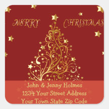 ダークレッドの美しい金属金ゴールドクリスマスツリー