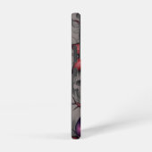 ダークレッドの花と棘のある蔓 SAMSUNG GALAXYケース (右側面)