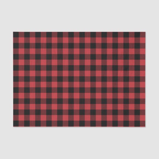 ダークレッドアンドブラックバッファロープレイドティッシュペーパー 薄葉紙 (正面)