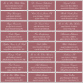 ダークレッドエレガントスクリプト24の結婚ゲストアドレス シール (正面)