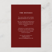 ダークレッドエレガント文字 |の結婚ゲスト詳細 エンクロージャーカード (正面)