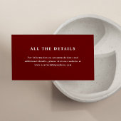ダークレッドエレガント文字 |の結婚詳細 エンクロージャーカード