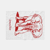 ダークレッドエレファントラインスケッチ フリースブランケット (正面(横))