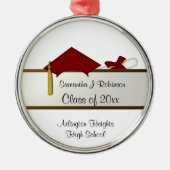 ダークレッドキャップ卒業オーナメント メタルオーナメント (正面)
