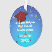 ダークレッドキャップ&スターズアクリル卒業オーナメント オーナメント (正面)