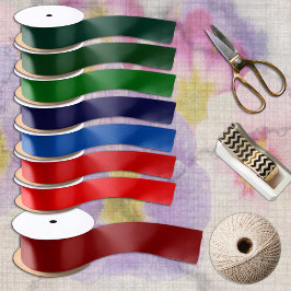 ダークレッドクリスマスカラーのミニマル無地のリスト サテンリボン