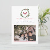 ダークレッドクリスマスベリーワレアホリーモノグラム シーズンカード (スタンド正面)