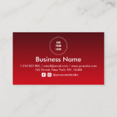 ダークレッドグラデーションミニマリスト追加ロゴのソーシャルメディア ロイヤリティカード (裏面)