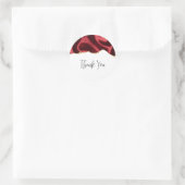 ダークレッドグラムウェーブサテン抽象デザインありがとう ラウンドシール (バッグ)