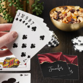 ダークレッドグラムウェーブサテン抽象デザイン トランプ (インサイチュ)