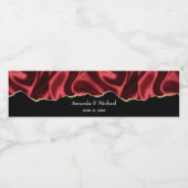 ダークレッドグラムウェーブサテン抽象デザイン ペットボトルラベル (シングルラベル)