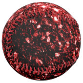 ダークレッドグリッタースパークルきらきら光るモノグラム名 ソフトボール (正面左)