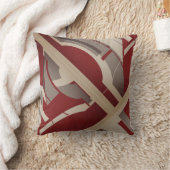 ダークレッドグレートープ対角はっきりした抽象芸術アート クッション (ブランケット)