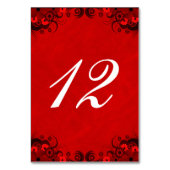 ダークレッドゴシックフローラ披露宴テーブル番号カード テーブルナンバー (裏面)