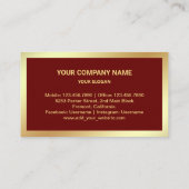 ダークレッドゴールド実在フォイルエステート不動産仲介業者写真 名刺 (裏面)