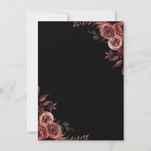 ダークレッドスタイリッシュローゼゴシックキンセアニラ 招待状 (裏面)