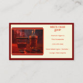 ダークレッドスモークシガーショップビジネスカード 名刺 (正面)