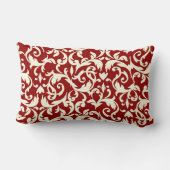 ダークレッドダマスクランバー装飾用クッションデコール ランバークッション (裏面)