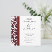 ダークレッドダマスク結婚式招待状 招待状 (スタンド正面)
