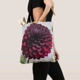 ダークレッドダリアの花 フローラル トートバッグ