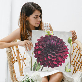 ダークレッドダリア開花フローラ メタルプリント