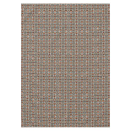 ダークレッドティール(緑がかった色)ブルータウペブラウントライバルモザイクアート テーブルクロス (正面)