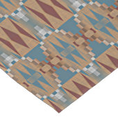 ダークレッドティール(緑がかった色)ブルータウペブラウントライバルモザイクアート ロングテーブルランナー (コーナー)