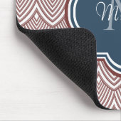 ダークレッドデコホタテNavy Blueモノグラム名 マウスパッド (コーナー)