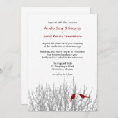 ダークレッドデザイナーウィンターウエディングカスタマイズ可能な請求書 招待状 (正面/裏面)