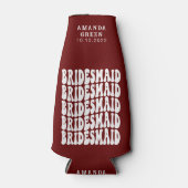 ダークレッドトレンディーボホレトロブライアッパーソナライズされたズメイド ボトルクーラー (正面)