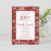 ダークレッドトワールフローラ100thバースデーパーティー秋 招待状 (スタンド正面)