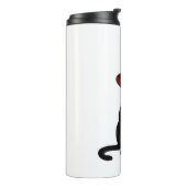 ダークレッドハットクラシックTシャツの神秘的な黒猫 タンブラー (回転左)